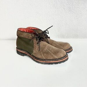 Allen Edmonds Brown and Green Lace-Up Chukka Boots
